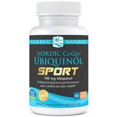 Nordic Naturals CoQ10 Ubiquinol Sport bottle with 60 mini soft gels