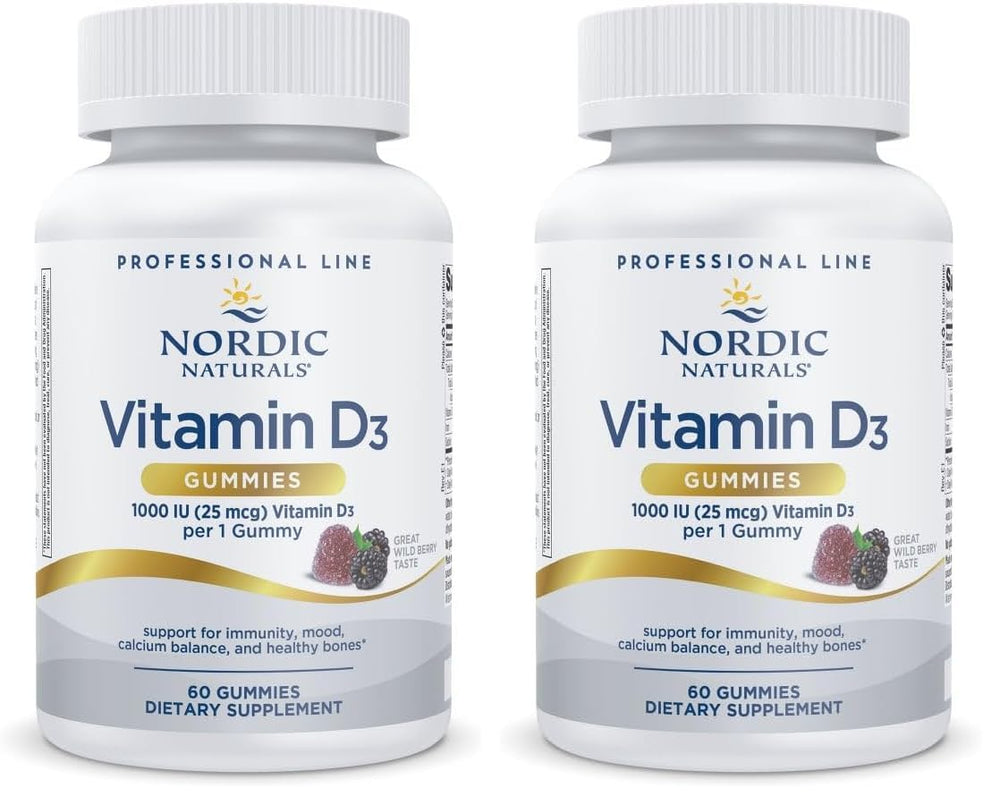 Nordic Naturals Pro Vitamin D3 Gummies Wild Berry bottle with 60 gummies
