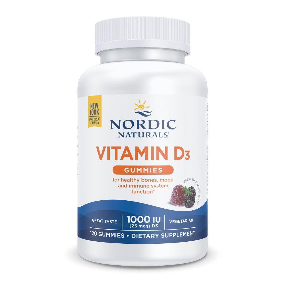 Product shot: Nordic Naturals Vitamin D3 Gummies Wild Berry bottle