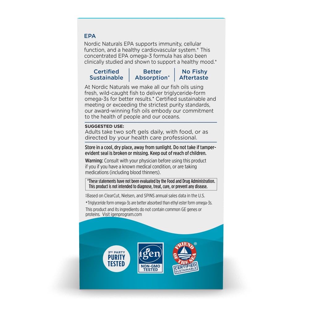 Ingredients list for Nordic Naturals EPA Lemon