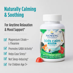 Nutrition facts panel for Kids Calm Gummies