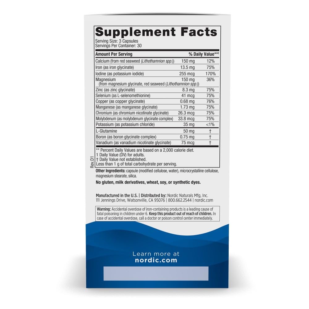 Front view of Nordic Naturals Multi Minerals unflavored bottle