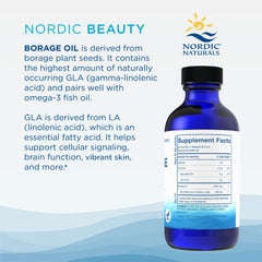 Nordic Naturals Nordic Beauty Borage Oil ingredients highlight borage seed oil and GLA.