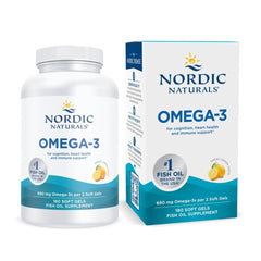 Bottle of Nordic Naturals Omega-3 Lemon Flavor 180 soft gels