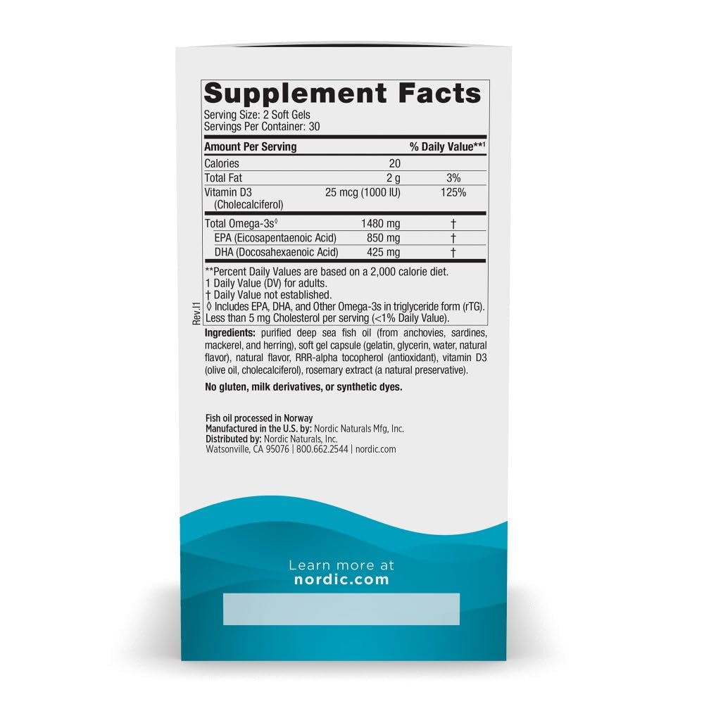 Close-up of lemon-flavored omega-3 soft gels