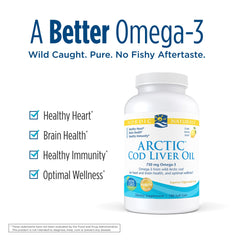 Nordic Naturals Pro Arctic Cod Liver Oil Lemon soft gels closeup emphasizes natural vitamins A and D