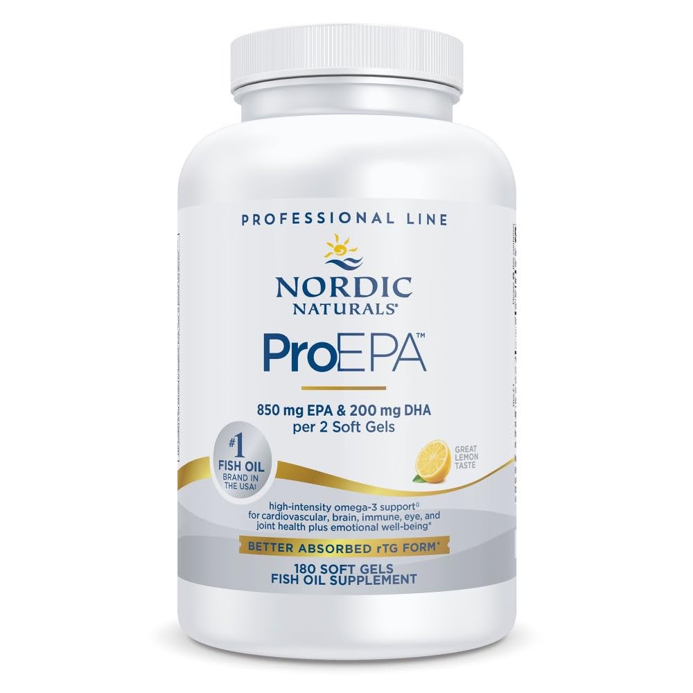 Nordic Naturals ProEPA Lemon bottle with 180 soft gels