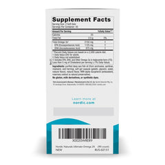 Back label showing supplement facts for Nordic Naturals Ultimate Omega 2X Lemon