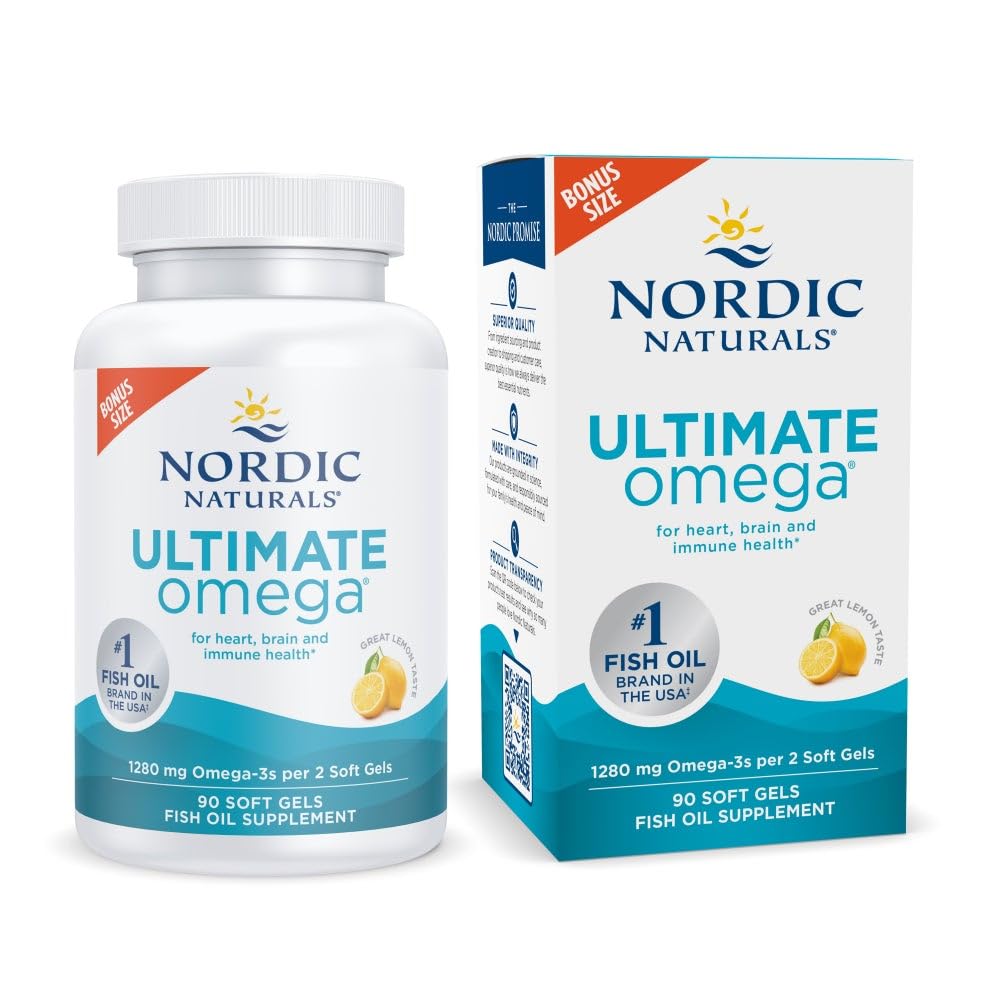 Nordic Naturals Ultimate Omega lemon bottle—daily omega-3 support.