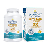 Front view of Nordic Naturals Ultimate Omega 2X Lemon 180 soft gels bottle