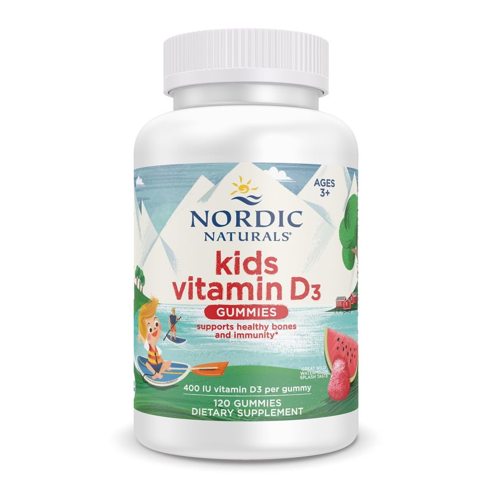 Nordic Naturals Vitamin D3 Gummies for Kids in Wild Watermelon Splash flavor – 120 gummies