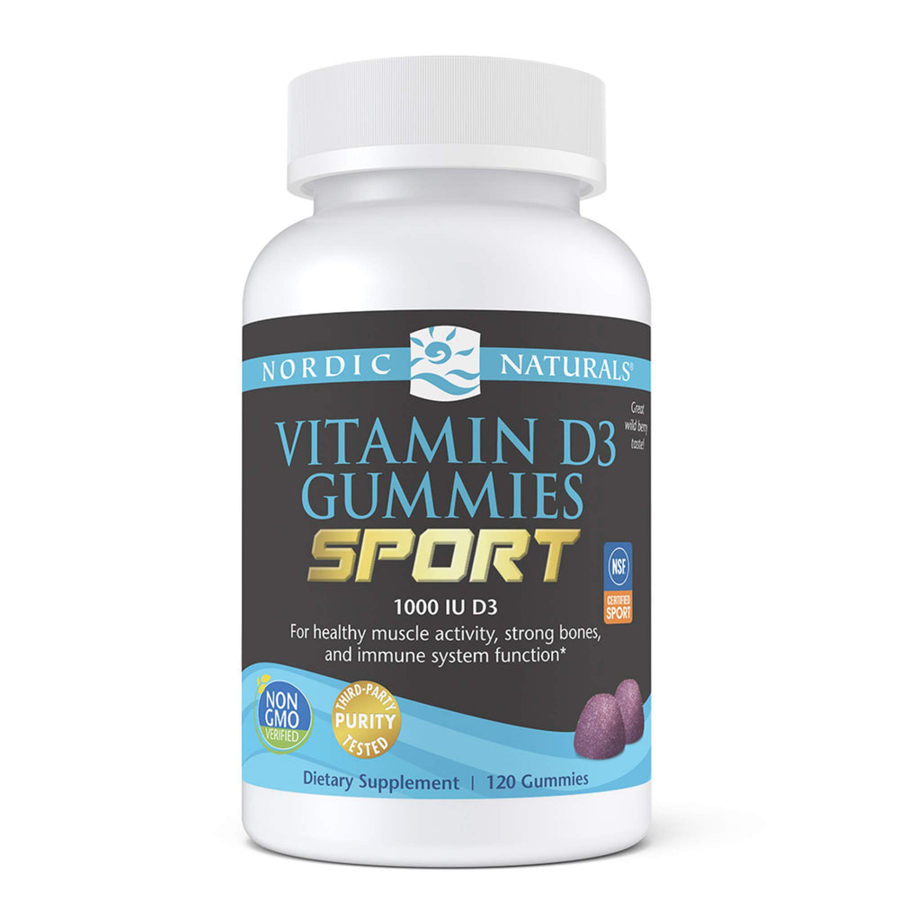 Nordic Naturals Vitamin D3 Gummies Sport Wild Berry bottle front