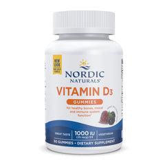 Bottle of Nordic Naturals Vitamin D3 Gummies Wild Berry, 60-count