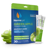 NormaLyte Apple packets on outer packaging for convenient on-the-go hydration.