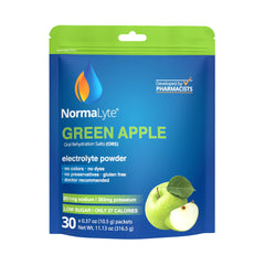 NormaLyte Apple packets on outer packaging for convenient on-the-go hydration.