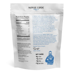 Eco-friendly nutrition label demonstrating sustainable sourcing
