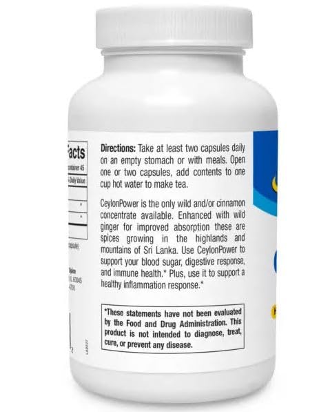North American Herb & Spice CeylonPower 90 Capsules packaging and bottle