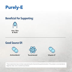 Close-up of Purely-e Oil product label