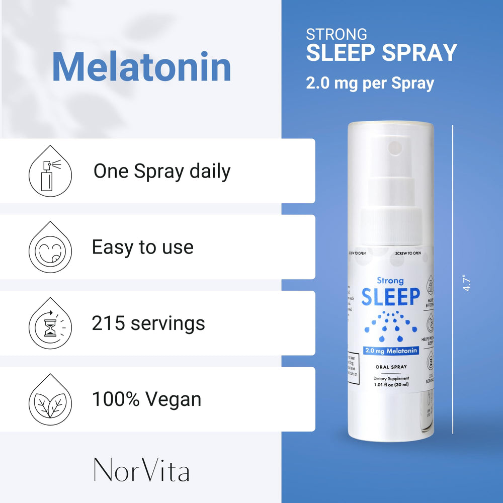 Sublingual spray nozzle dispensing melatonin dose