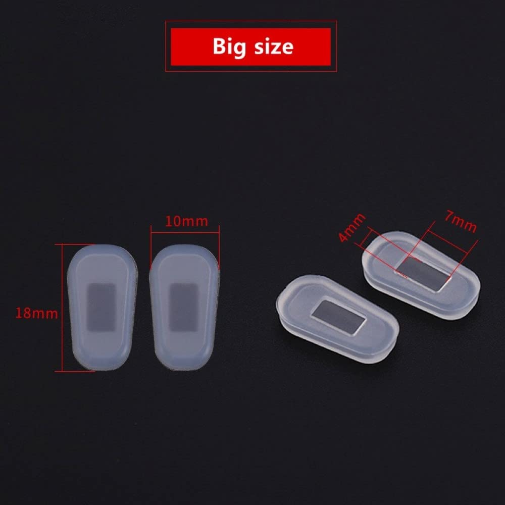 Close-up of 18mm nose pad covers slipping onto eyewear