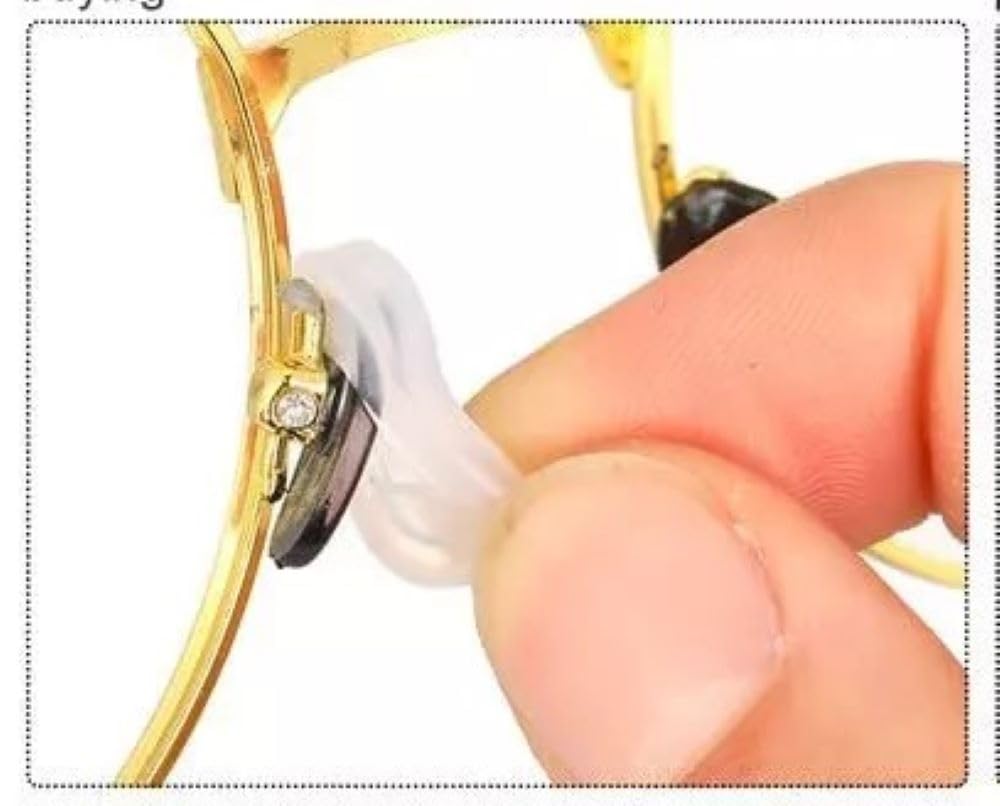 Pair of clear silicone nose pad covers for glasses, 18mm