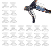 Close-up of butterfly-shaped silicone nose pads on a glasses frame