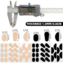 Nose pads in black and beige for different frames