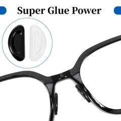 Adhesive backing on silicone nose pads for glasses