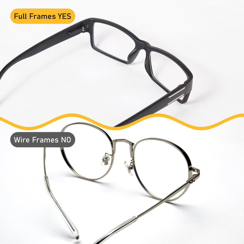 Non-slip silicone nose pads on bridge of glasses