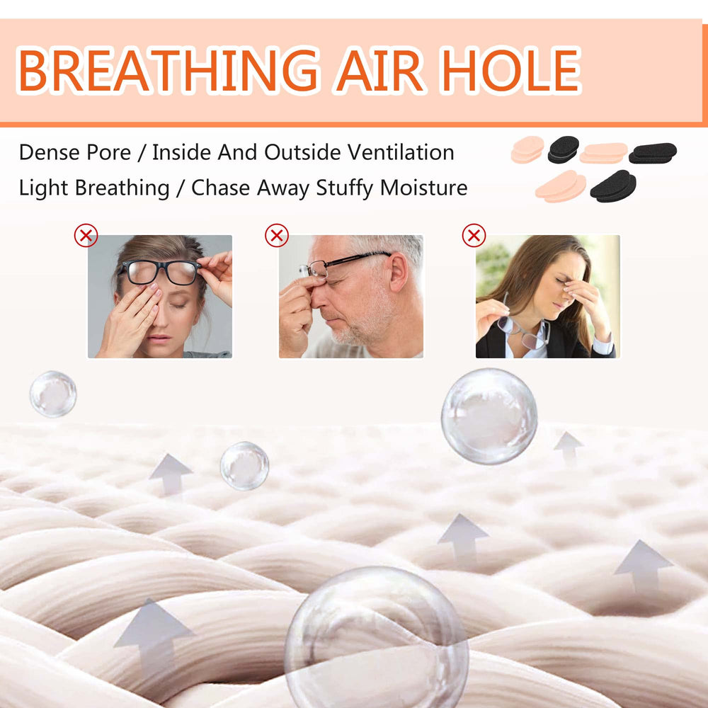 Teardrop-shaped nose pad in black and nude colors