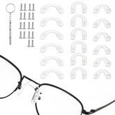 Clear U-shaped silicone nose pads set, 18 pieces