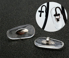Soft anti-slip nose pads for sunglasses, silver color
