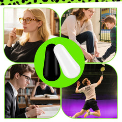 Adhesive nose pad being applied to a pair of glasses