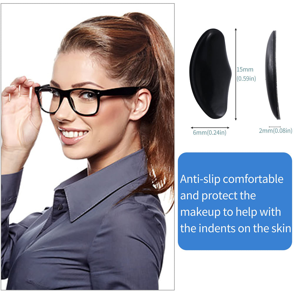 Close-up of pea-shaped silicone nose pad size 1.5 x 0.6 cm