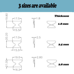 Adhesive eyeglass nose pads - 15 pairs, clear 2.5mm