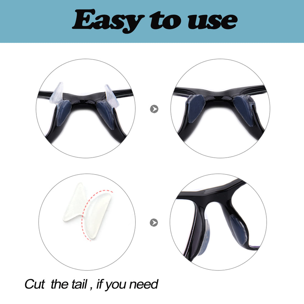 Easy-apply nose pads for plastic frames - clear 2.5mm