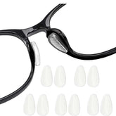 Clear 1.5mm silicone eyeglass nose pads close-up