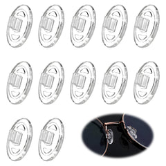 Clear silicone eyeglass nose pads – front view (12-pack)