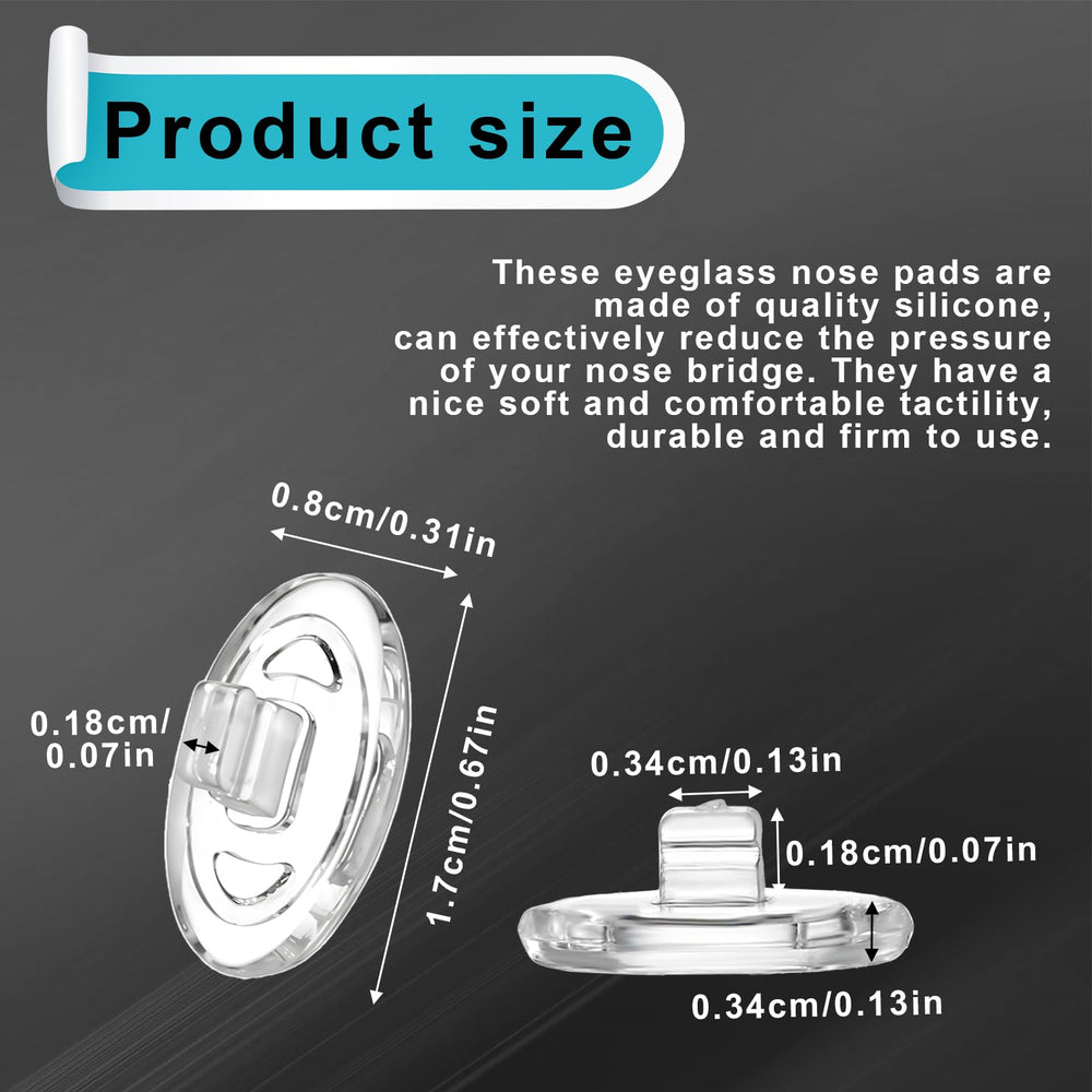 Close-up of transparent nose pads for glasses