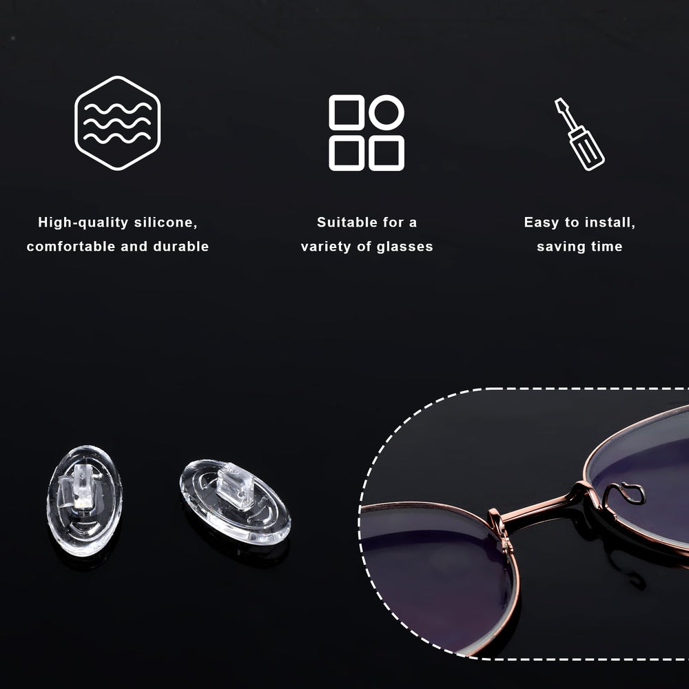 Soft silicone nose pads fitting diverse eyewear models