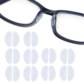 Clear silicone eyeglass nose pads, front view