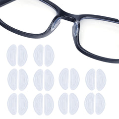 Clear silicone eyeglass nose pads, front view