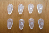 Clear silicone eyeglasses nose pads set - 4 pairs, front view