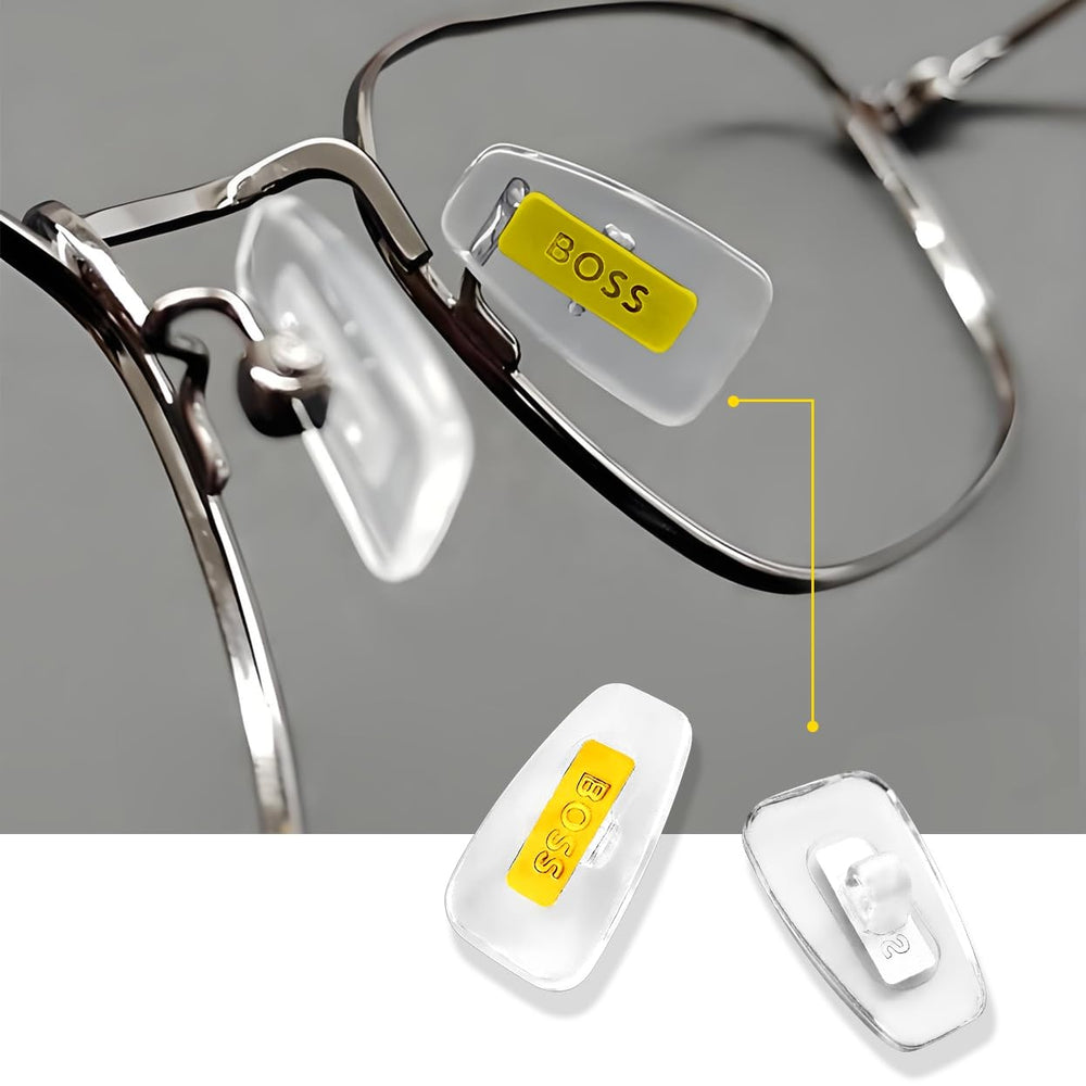 Clear silicone nose pads with gold logo for Hugo Boss eyewear