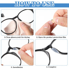 Transparent nose pads for eyeglasses, breathable and skin-friendly