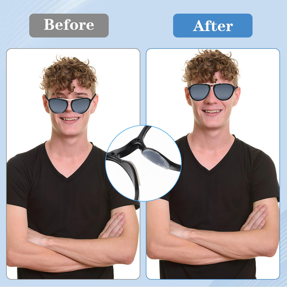 30 pairs of D-shaped silicone nose pads for glasses, 2 x 1 cm