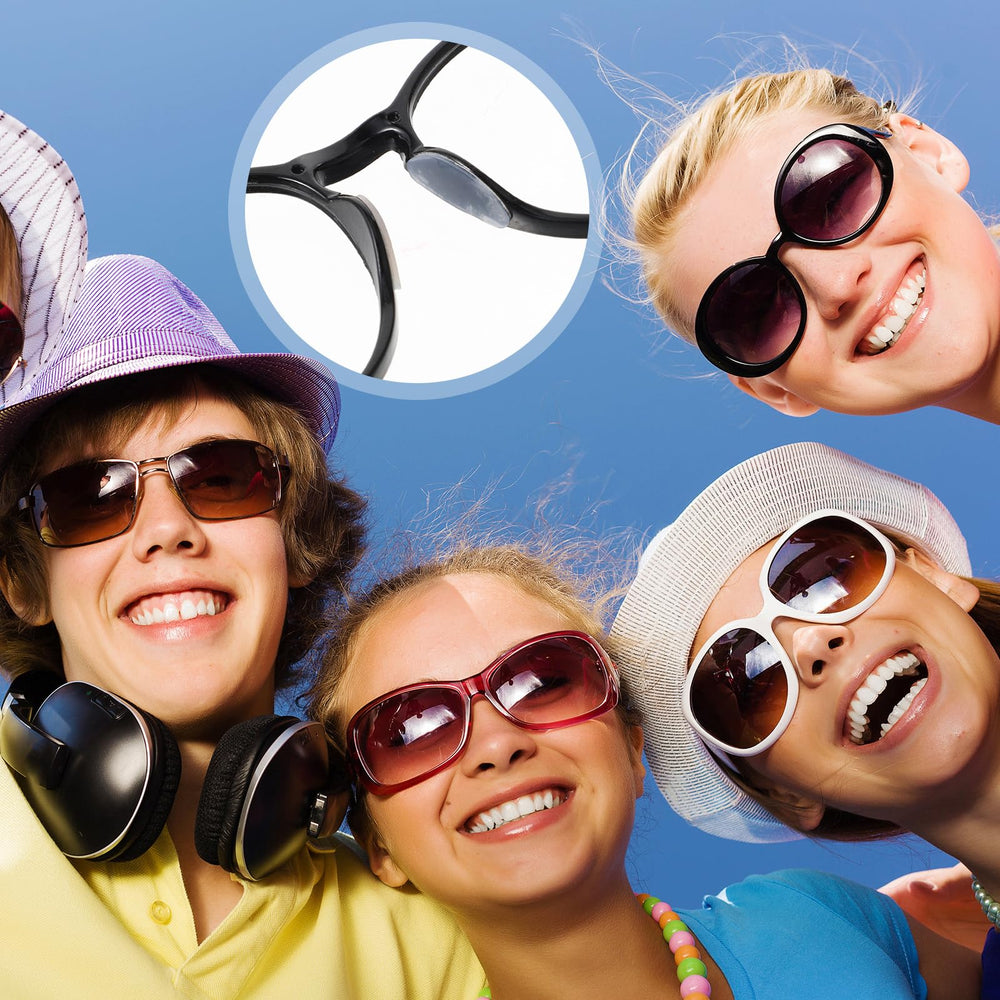 Glasses frame with silicone nose pads