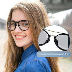 Nose pads installed on sunglasses and reading glasses