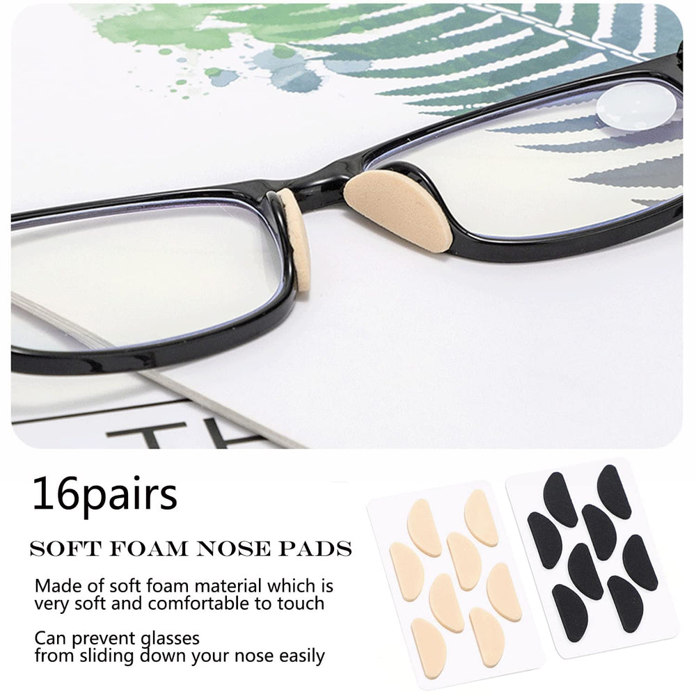 Applying foam nose pads to an eyeglass frame