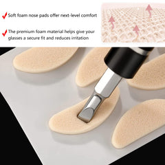 Black foam nose pads for glasses, 16 pairs